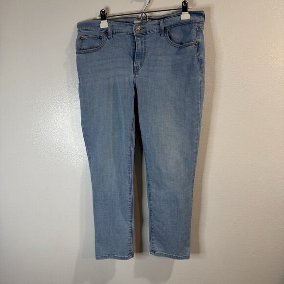 Levi's Levi Strauss Boyfriend Jeans 31 / 12 Light Wash Stretch Mid Rise Ankle - Picture 1 of 8